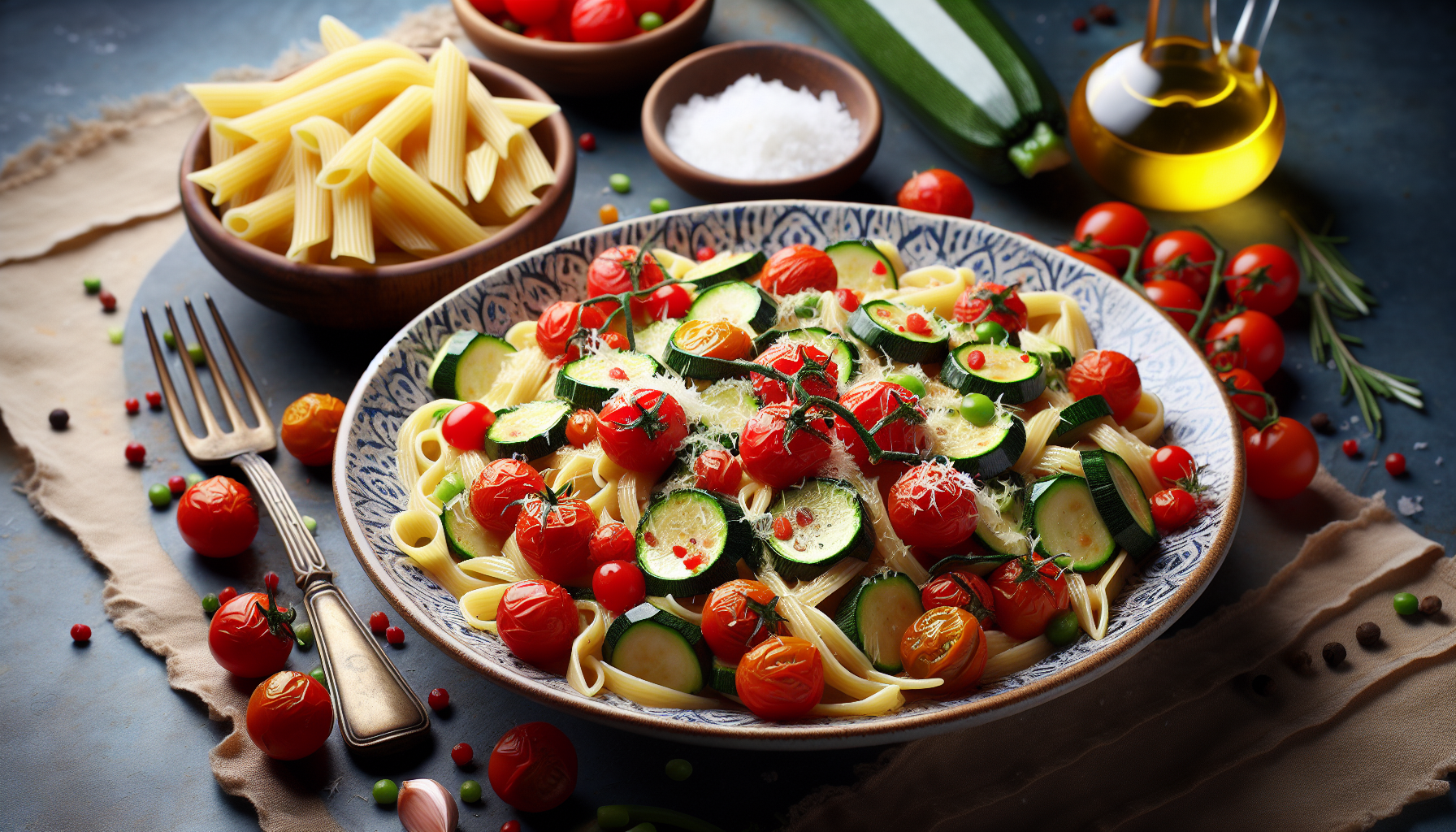 pasta zucchine e pomodorini